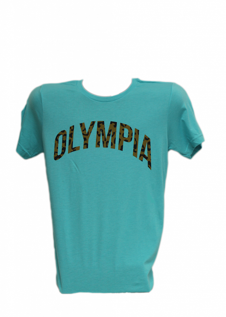 Cheetah Letters Tee - Blue - Camp Olympia