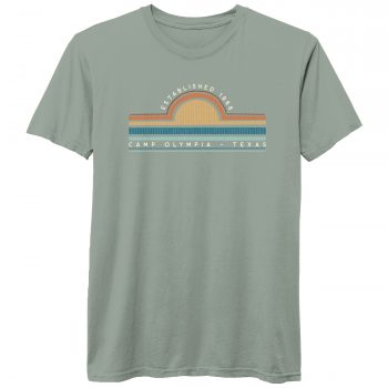 Camp Olympia T-shirt with Stripes - Sage